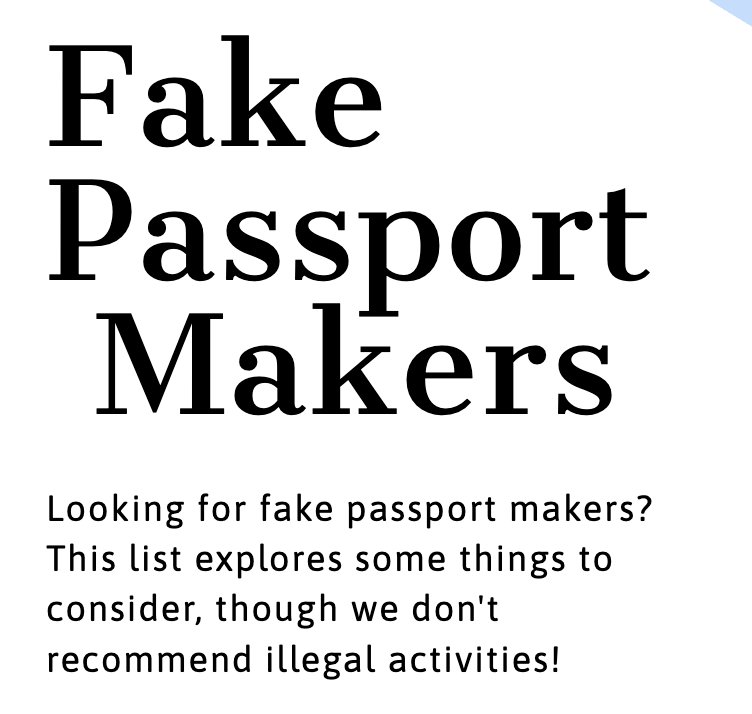 Finding a Fake Passport Maker